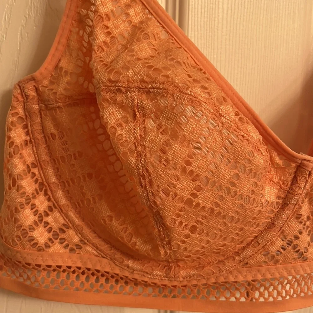 Adore Me Tatum Coral Pink Unlined Sexy Underwire Bra Nylon Spandex Size 40DD